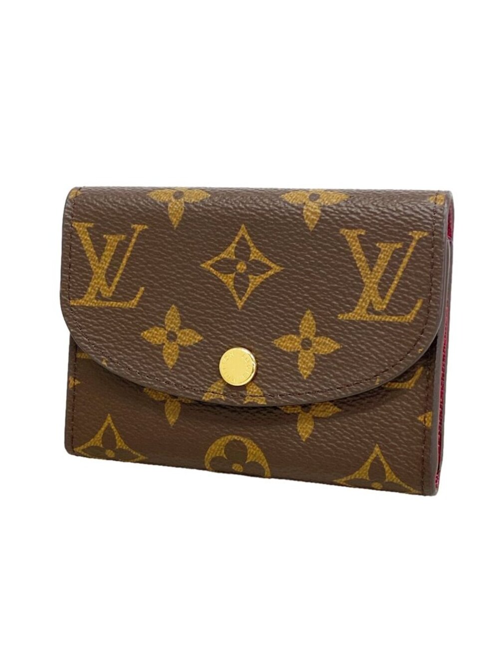 Louis Vuitton Coin Purse Monogram Porte Monnaie Rosalie Brown Fuchsia